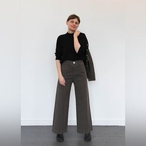 Jesse Kamm Sailor Pants Mushroom 6 excellent preowned *altered to narrow hip/leg